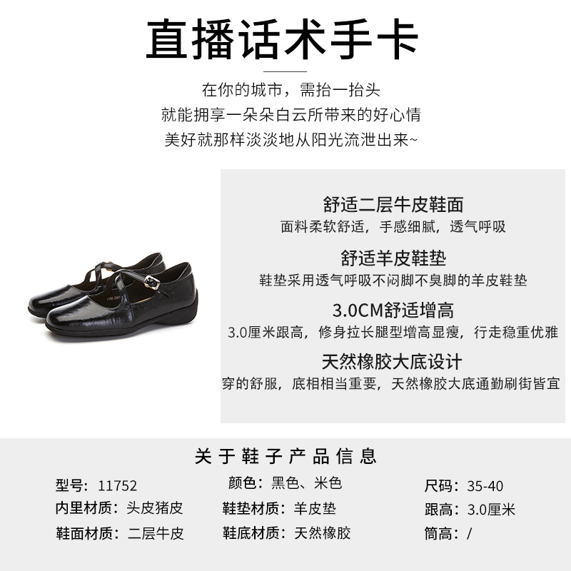 真皮羊皮垫玛丽珍鞋女2025春季新款平底时装单鞋女休闲百搭小皮鞋