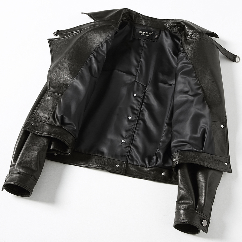 憨厚皇后2018秋季新款海宁真皮皮衣女士短款绵羊皮宽松外套韩版70