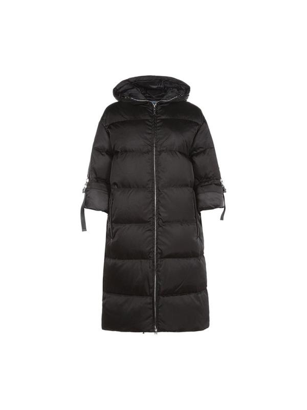 prada普拉达女士中长款鹅绒连帽羽绒服外套2915441wq8