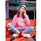 粉红vetiver卫衣女秋2019新款韩版宽松连帽学生薄款帽衫粉色上衣