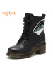 Safiya/索菲娅牛皮圆头铆钉粗跟英伦马丁靴短靴女靴子SF64116119