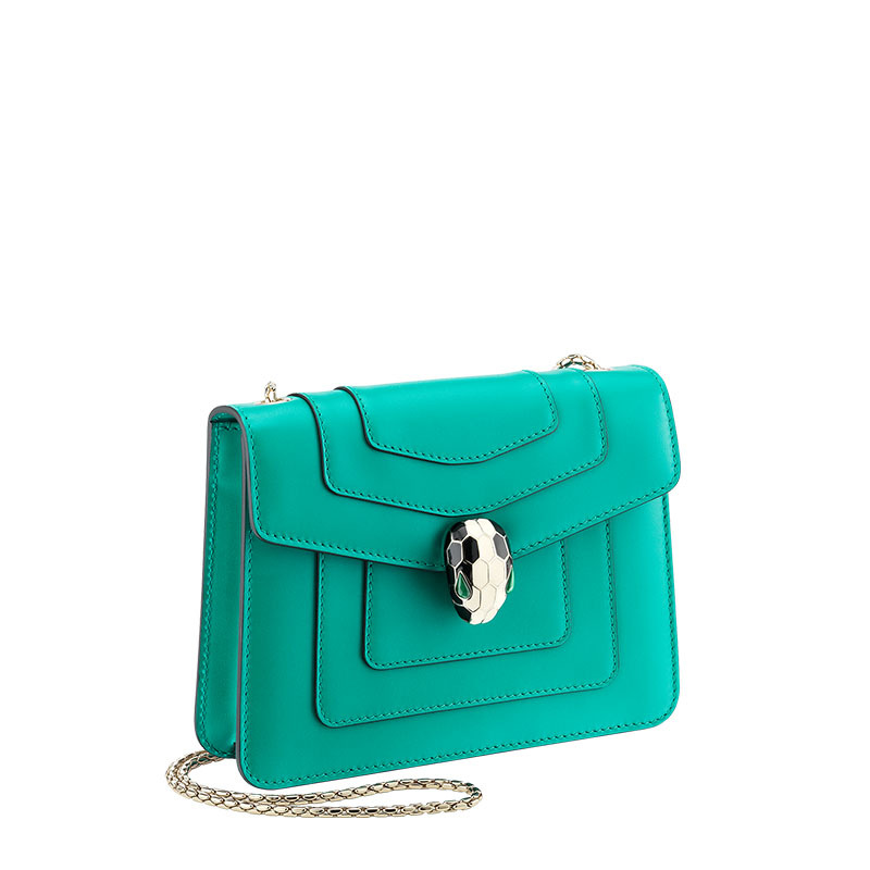 宝格丽bvlgariserpentiforever链条包经典蛇头光面皮女士手提包