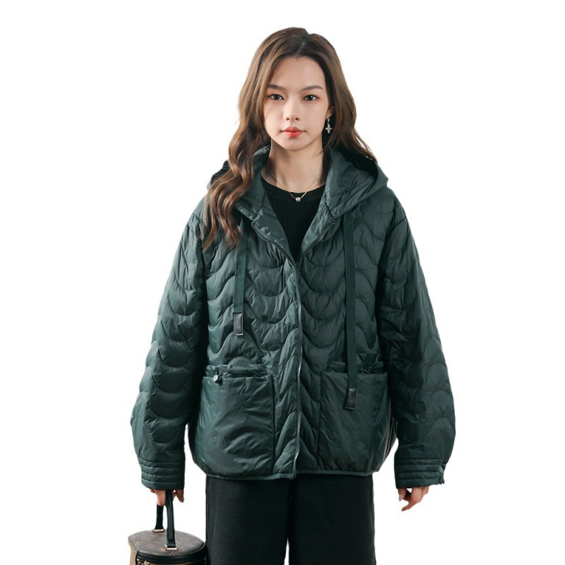 冬季新款90白鸭绒纯色百搭款时尚宽松简约外套羽绒服女