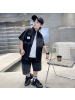 男童短袖夏装套装新款痞帅儿童衬衫洋气宝宝夏季炸街潮酷童装