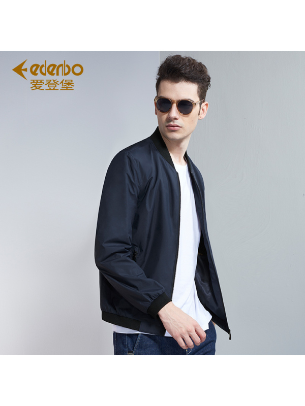 edenbo爱登堡男装秋季新款棒球服夹克男青年时尚修身外套男上衣