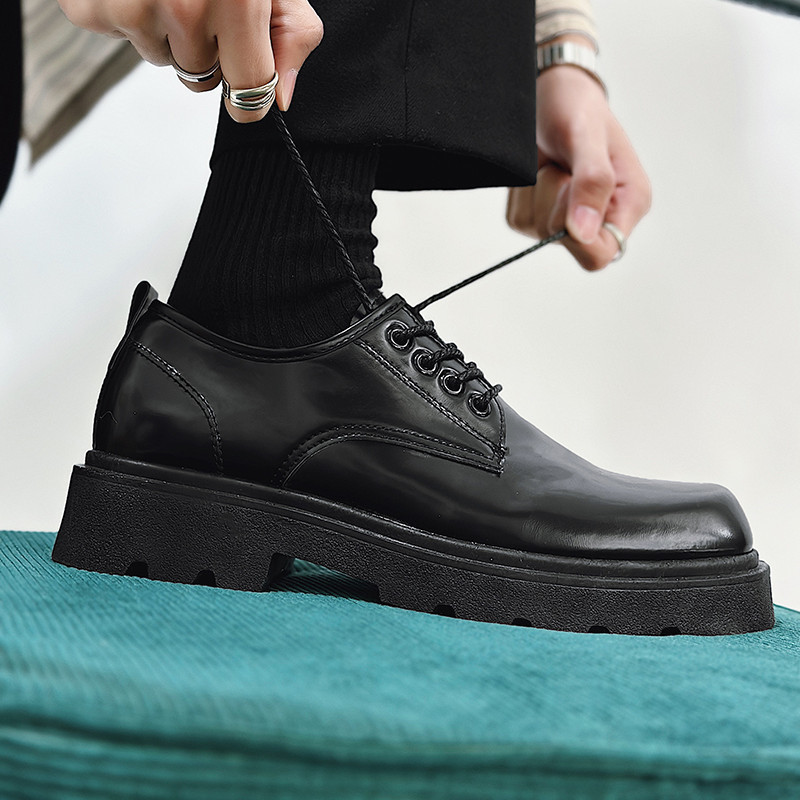 ceenbulled方头皮鞋男鞋春季新款港风低帮小皮鞋青春休闲鞋shoe