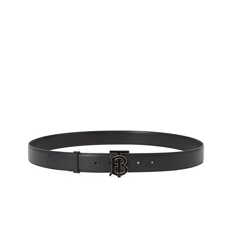 博柏利 BURBERRY TB 腰带3.5D TB LOGO粒面皮8024167 男款 腰带 黑扣图片