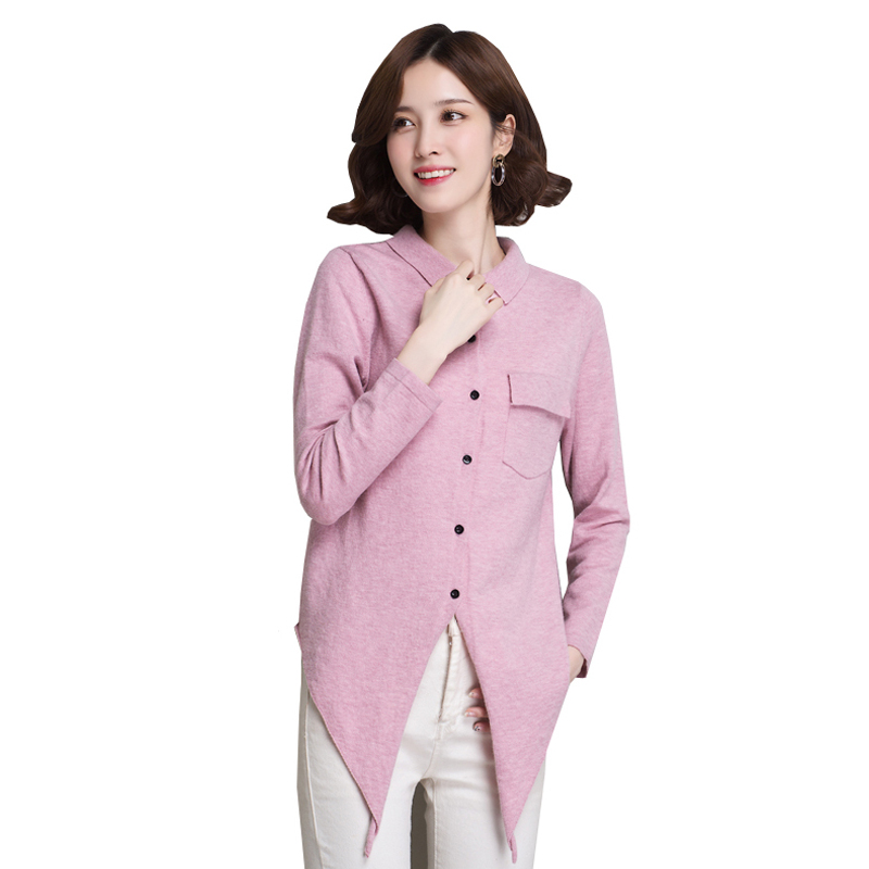 恒源祥女士针织开衫秋季新款中长款宽松含羊毛毛衣外套开衫女百搭薄款