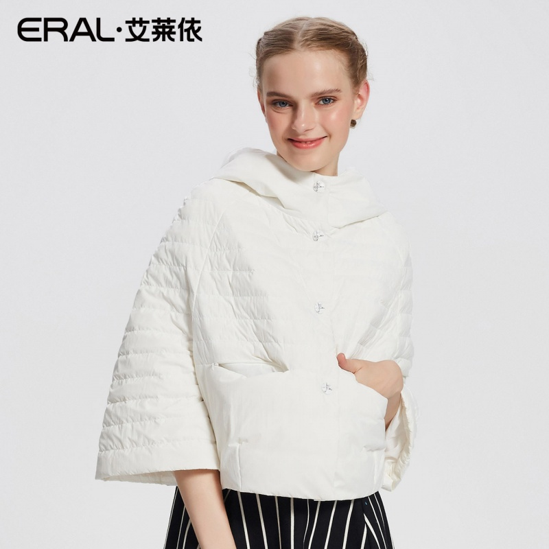 EERAL/艾莱依斗篷式短款羽绒服女轻薄保暖宽松休闲外套12167/FDAB
