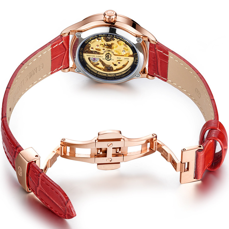 gemax格玛仕正品防水自动机械手表女士时尚品牌腕表mx8077