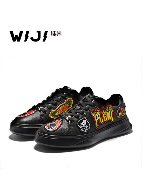 维界鞋子男韩版潮流时尚机车舒适板鞋港风男士休闲鞋运动户外潮鞋