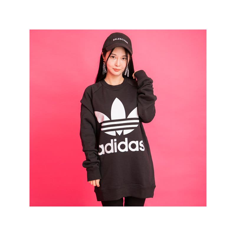 adidas阿迪达斯三叶女子OVERSIZEDSWEAT针织套衫DH3129图片