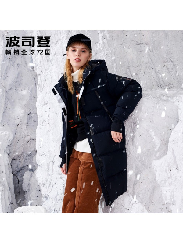 波司登GORETEX系列羽绒服女中长款鹅绒防水防风连帽外套