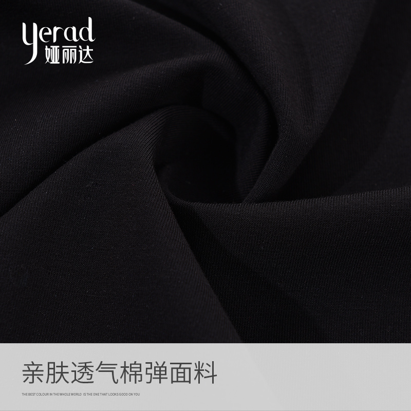 娅丽达女装2019夏装新款黑色短袖T恤女宽松圆领韩版纯色ins潮I6029