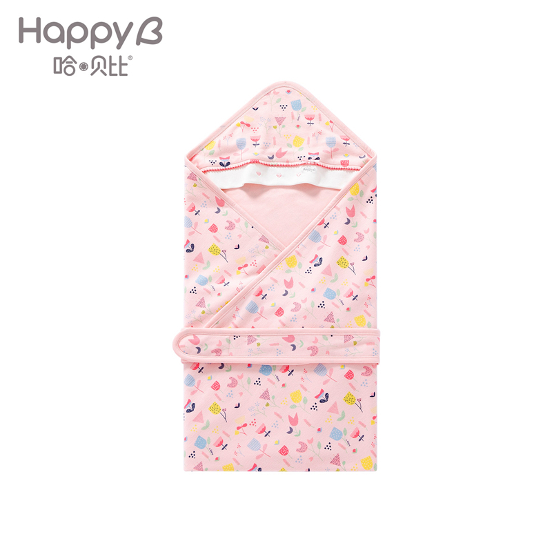 哈贝比（happyB）初生儿包被夏棉婴儿抱被宝宝抱毯包巾新生儿用品外出襁褓