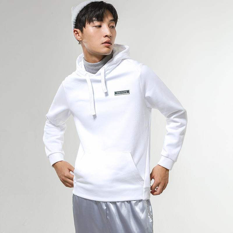 安踏运动上衣2019春春新款加绒保暖卫衣舒适连帽男上衣