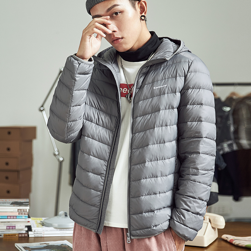 唐狮2018冬季新款轻薄羽绒服男短款青少年连帽韩版修身保暖外套潮
