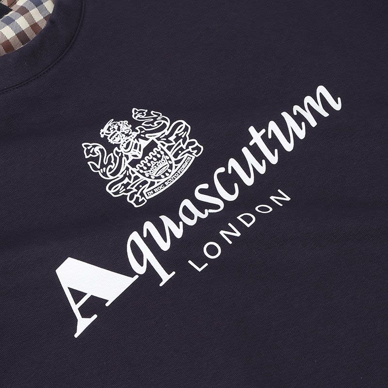 雅格狮丹 AQUASCUTUM 男士卫衣 LOGO印花棉质QMFOO2L0图片