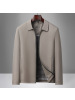 休闲翻领商务夹克男中年爸爸装秋季新款纯色拉链男士外套