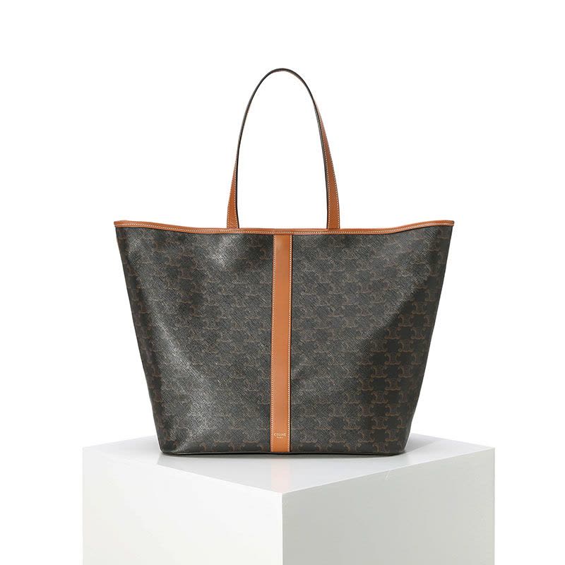 预订 CELINE Triomphe TOTE 字母印字标老花涂层帆布 单肩包 30x37x22CM图片