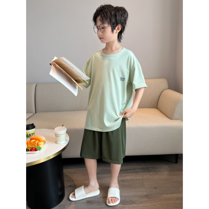 男童睡衣2025新款夏装中大儿童男孩家居服套装夏季冰丝莫代尔薄款