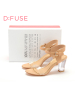 迪芙斯D:FUSE夏牛皮露趾高跟凉鞋凉鞋女DF42110006