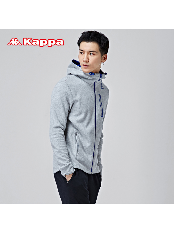 Kappa卡帕背靠背男运动卫衣连帽开衫运动服休闲百搭外套K0612MK05