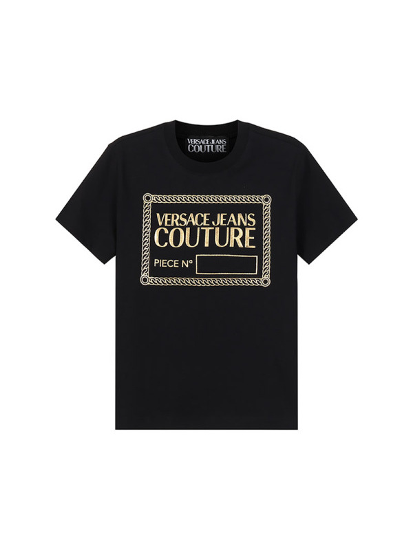 范思哲 VERSACE JEANS COUTURE 女士棉质圆领短袖T恤 72HAHT17 CJ00O
