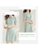 OUNIXUE欧昵雪 | [复古印花蕾丝裙]夏季浪漫翻领短袖时尚修身女式显瘦A字裙