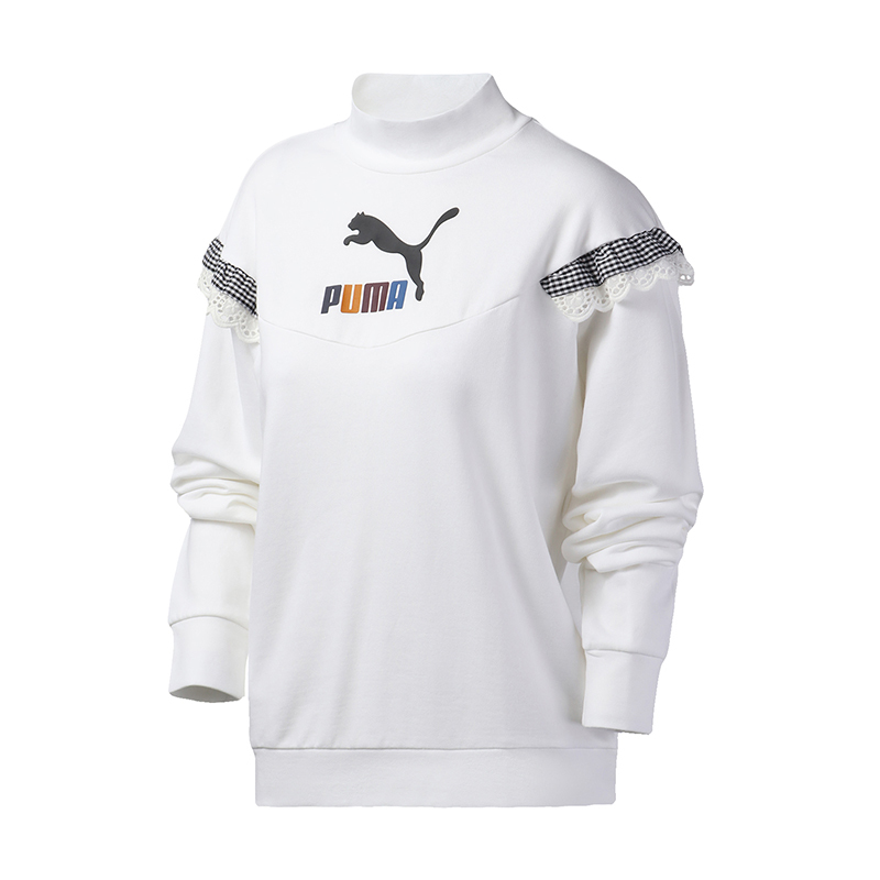 puma黑标女装tyakasha运动服休闲蕾丝花瓣卫衣595555