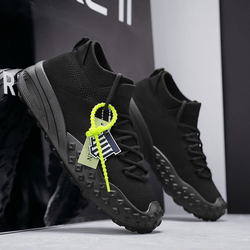 椰子男鞋2025新款春季透气飞织网鞋男士休闲百搭轻便袜子运动潮鞋图片