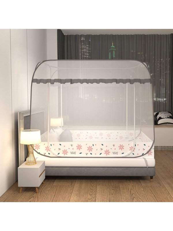 Ceba免安装蚊帐加密加厚蒙古包蚊帐1.5米床1.2m家用1.8x2.0三开帐子