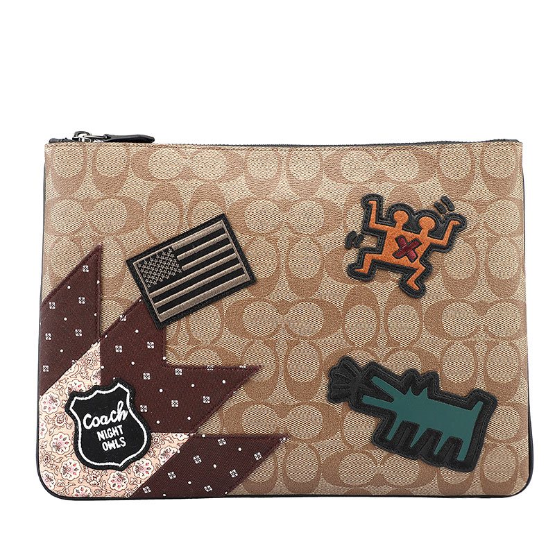 蔻驰coach奢侈品男包欧美时尚商务休闲横款印花多功能钱包男士手拿包