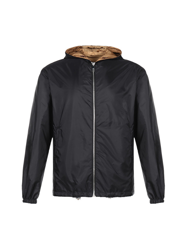 prada普拉达男士锦纶双面穿连帽夹克外套上衣sgh851q04