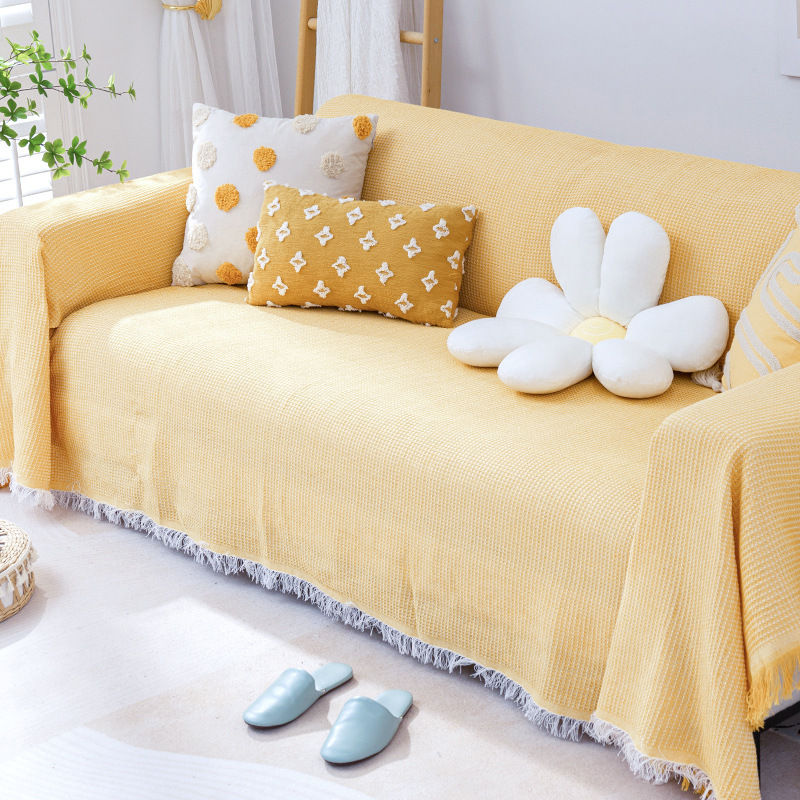threesons北欧现代四季通用布沙发盖布防滑垫沙发套罩盖巾坐垫