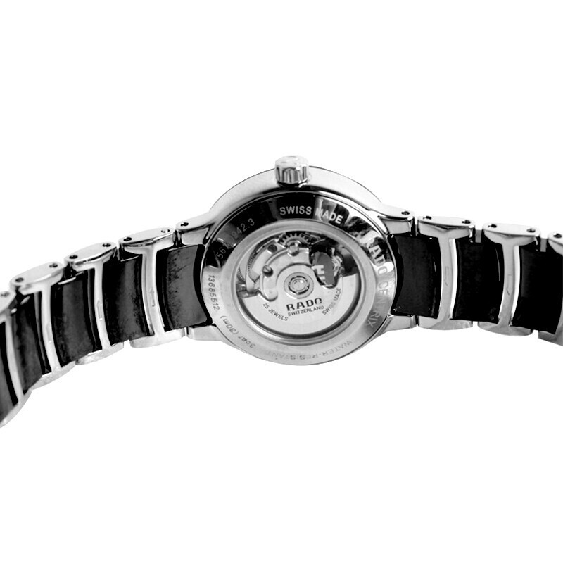 雷达(RADO)瑞士手表 晶萃系列时尚优雅简约自动机械女表 28mm黑盘陶瓷表带 R30942152