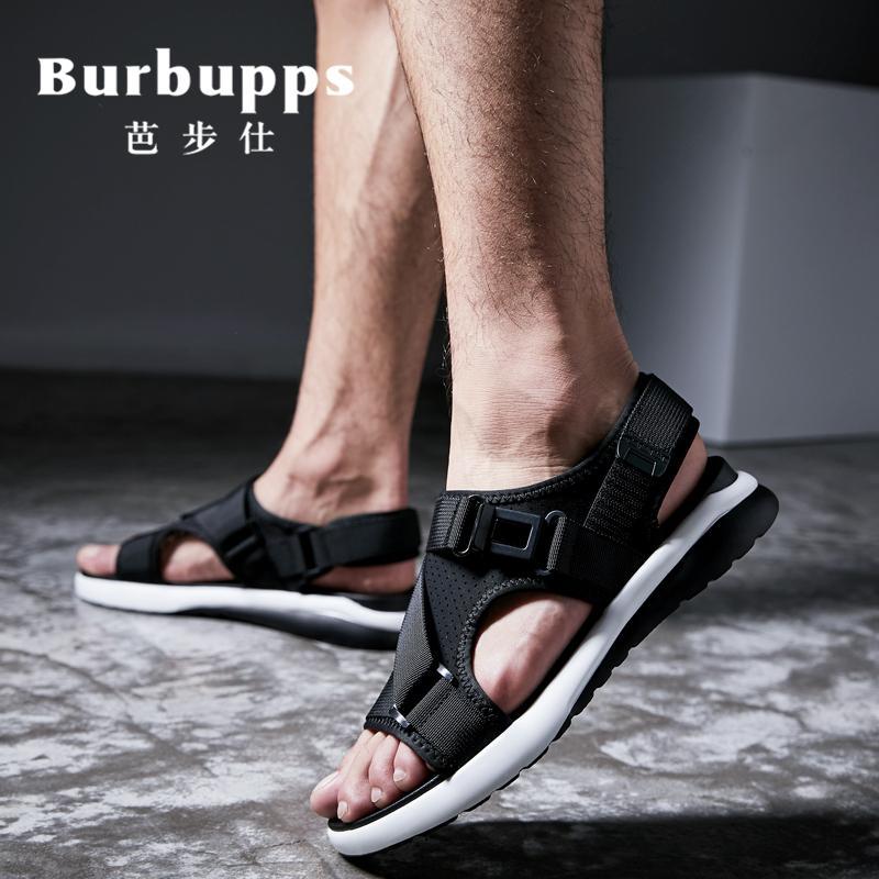 法国芭步仕(Burbupps)2019春夏尚新男士凉鞋软底个性时尚凉拖两用休闲沙滩男鞋潮