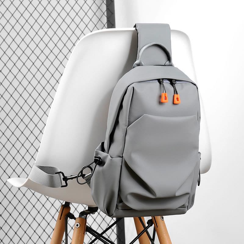 新款男士胸包韩版潮酷单肩斜挎包多功能休闲胸包图片