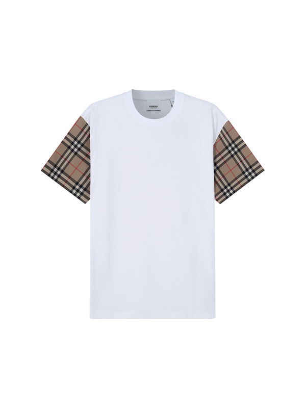 博柏利/巴宝莉 BURBERRY 女款Vintage复古格纹棉质宽松版圆领短袖T恤 80427161