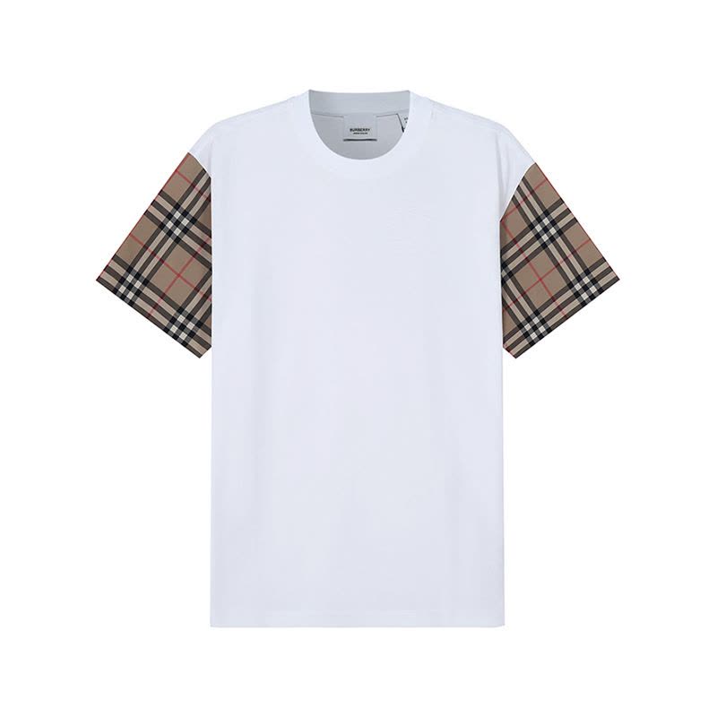 博柏利/巴宝莉 BURBERRY 女款Vintage复古格纹棉质宽松版圆领短袖T恤 80427161图片