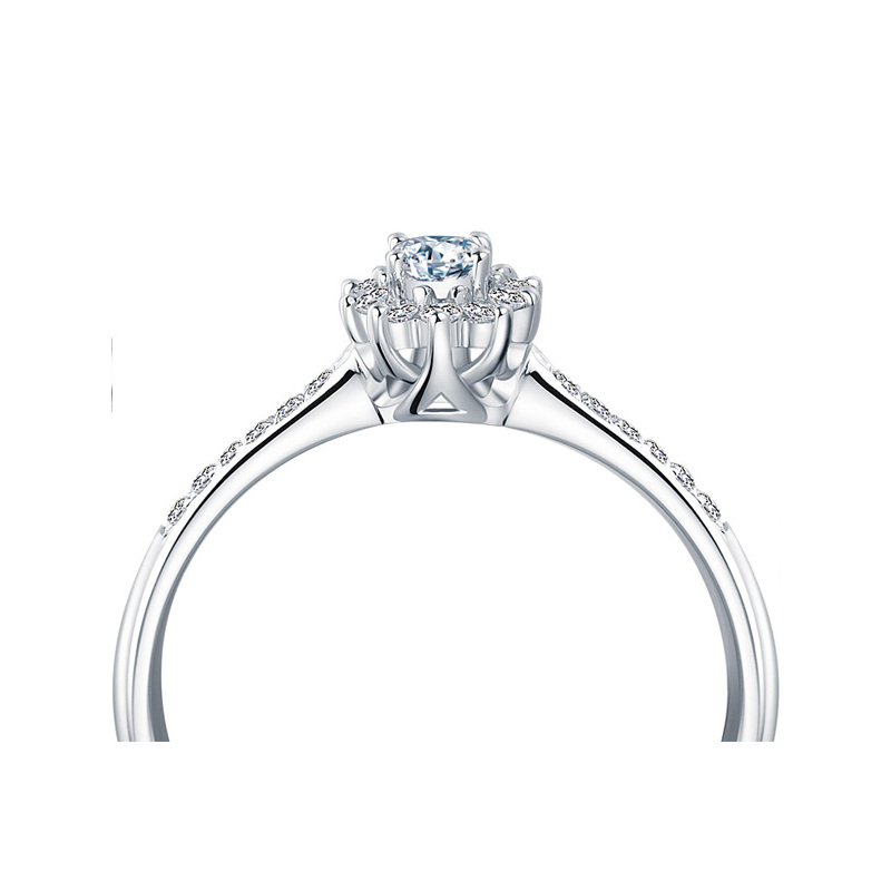 leysen1855莱绅通灵珠宝女王桂冠钻石戒指带边钻求婚钻戒群镶显钻结婚