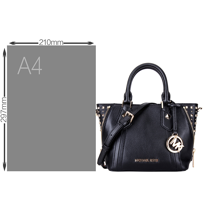 MICHAEL KORS 迈克·科尔斯 MK女包 ARIA系列黑色皮质女士手提单肩斜挎包女