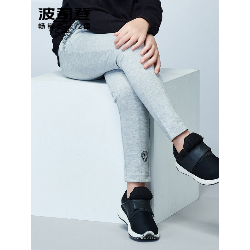 波司登BOSIDENG童装女童长裤高腰其他春新品儿童梭织女宝宝花边口袋裤子C811CM2030