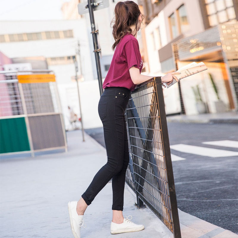 打底裤外穿2019新款春秋韩版小脚裤修身高腰学生百搭九分裤女