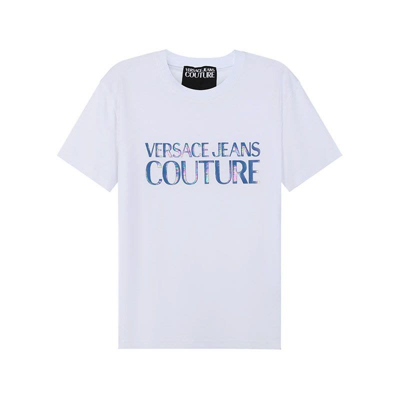 范思哲 VERSACE JEANS COUTURE 男士棉质圆领短袖T恤72GAHP02 CJ01P图片