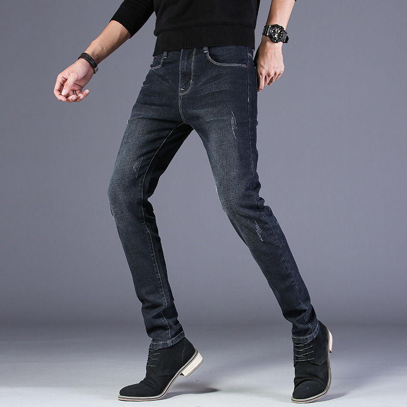 卡帝乐鳄鱼cartelo秋冬季牛仔裤男修身小脚休闲长裤子男士韩版潮流