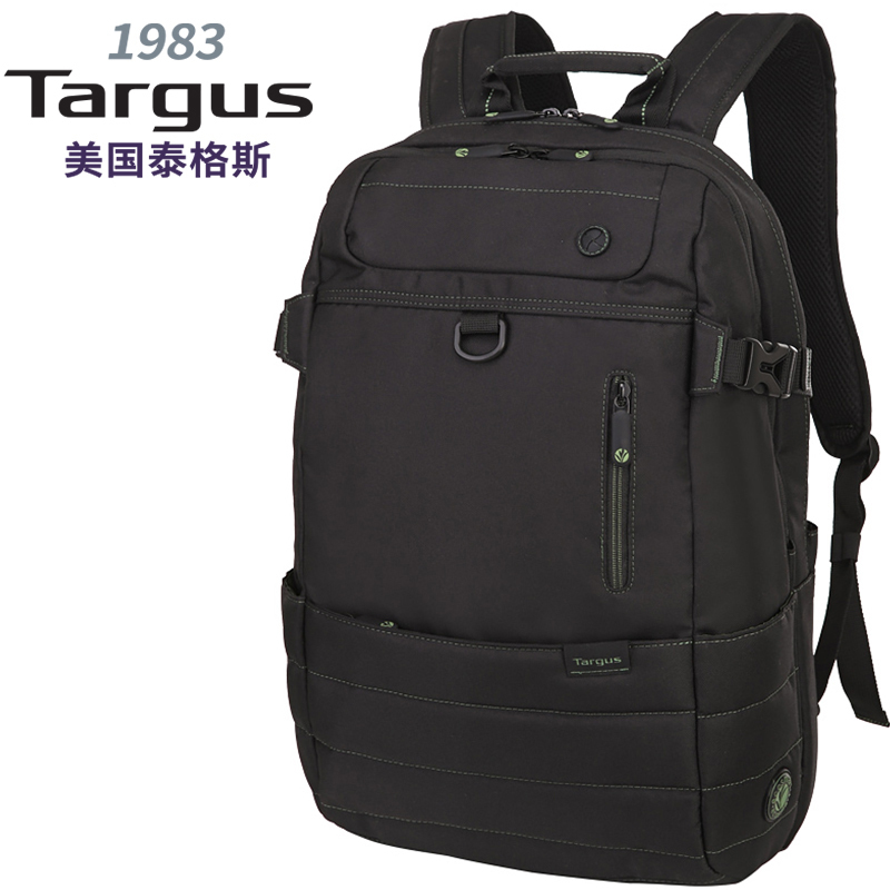 Targus/泰格斯16英寸环保系列笔记本双肩背包旅行包环保材质安全舒适黑TBB566