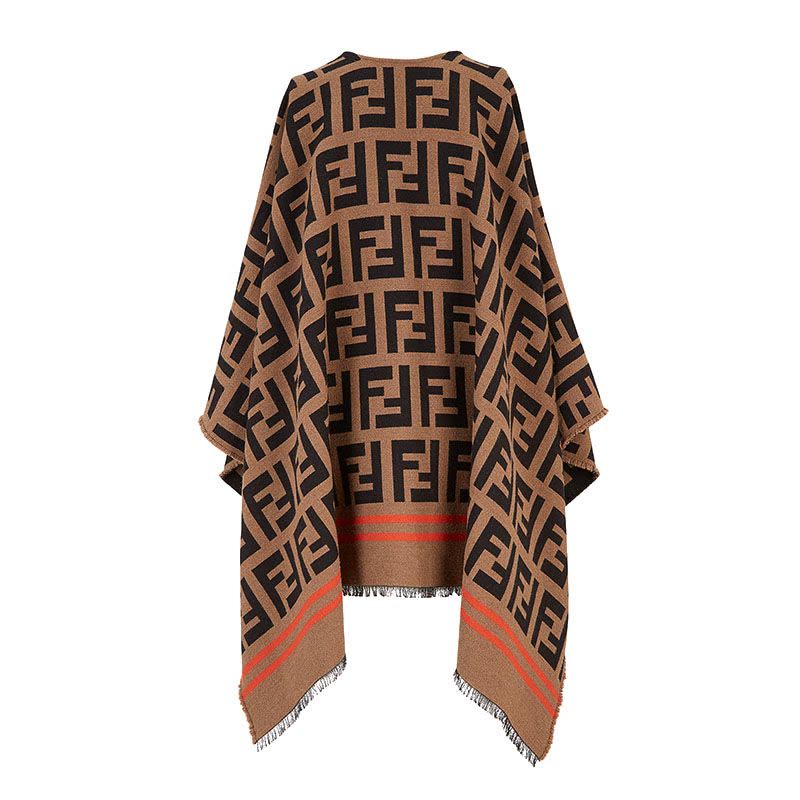 预订FENDI\芬迪 FF经典图案羊毛混纺外套式斗篷 140*140CM图片