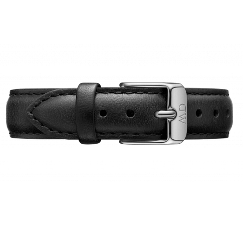 dw女表白盘银色边黑色表带28mm欧美简约风格学生手表时尚石英表dw