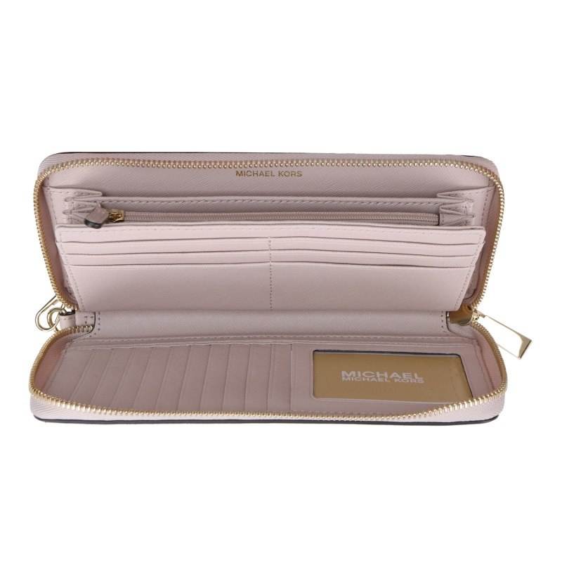 michaelkors女士裸粉色皮质钱包手拿包32s5gtve9lsoftpink
